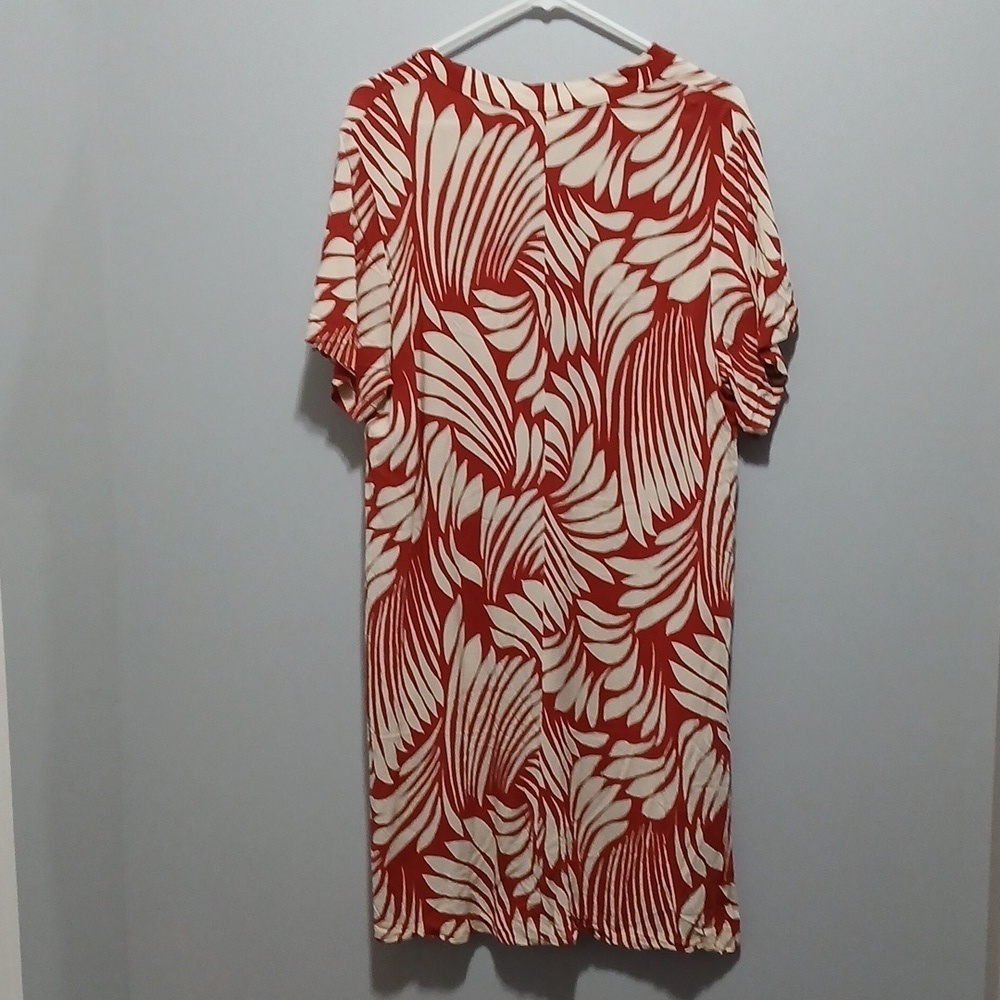 Tropical Print V-neck Midi Dress Womens Medium Resortwear Boho Lounge Beach - Picture 6 of 6